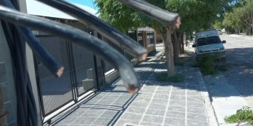 No tienen límites: robaron más de 100 metros de cable en un barrio y a plena luz del día 