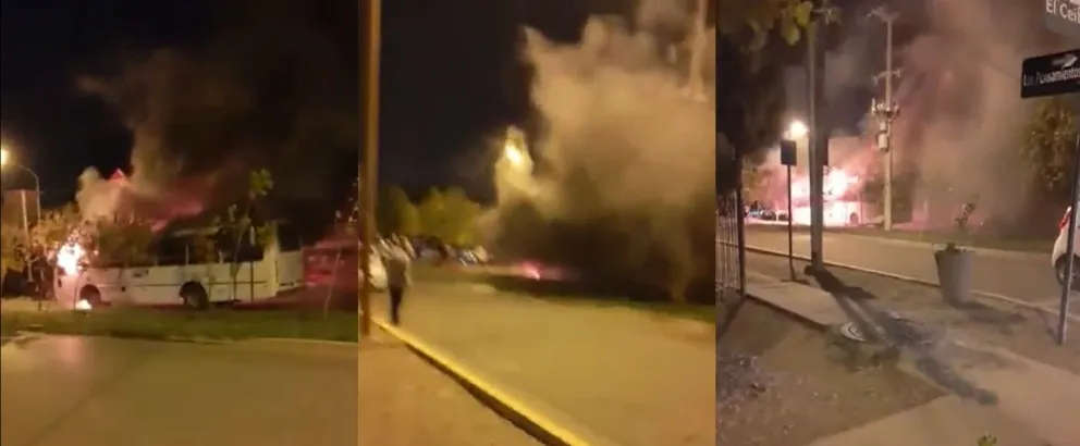 Pánico total: una explosión incendió un colectivo en pleno recorrido y con la gente adentro  