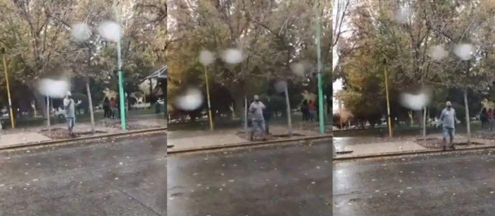 VIDEO: "Voy por todo princesa", un rionegrino intentó recuperar a su ex a los gritos desde la plaza