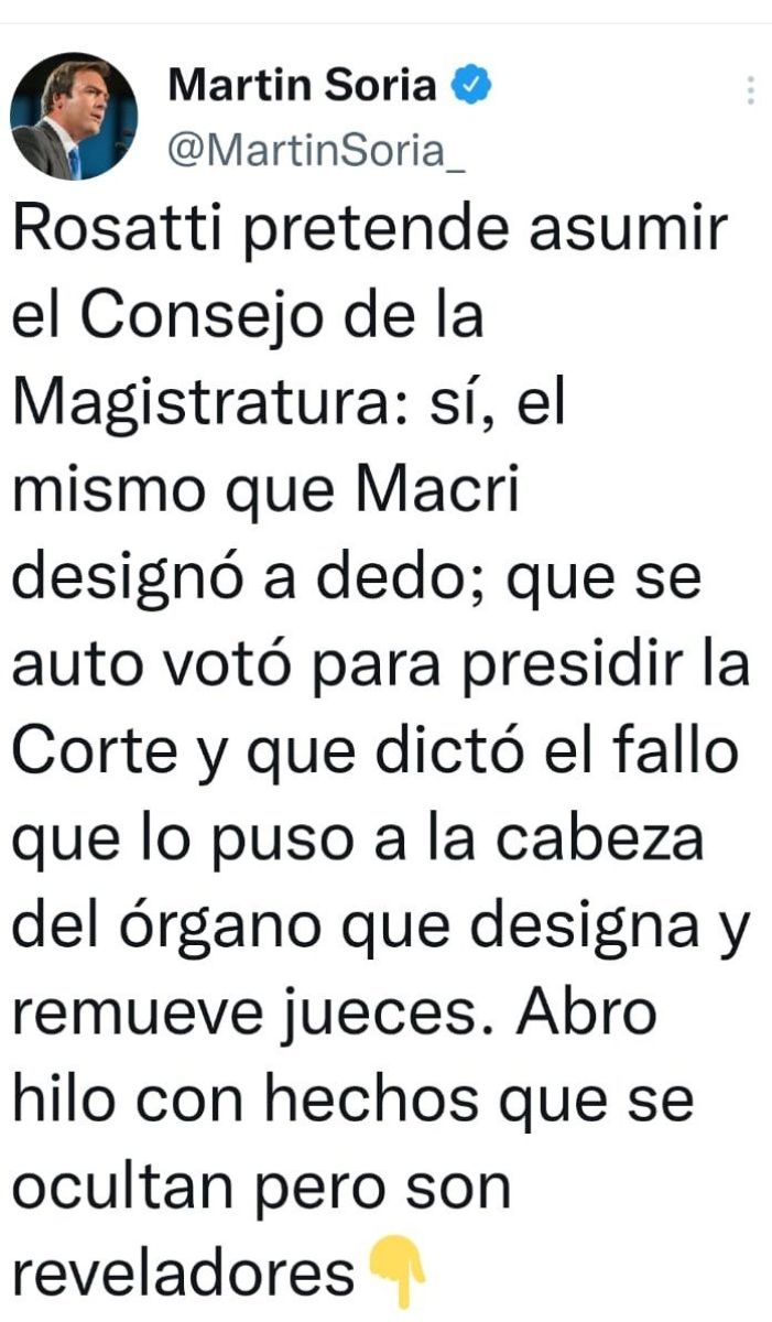 Soria contra Rosatti