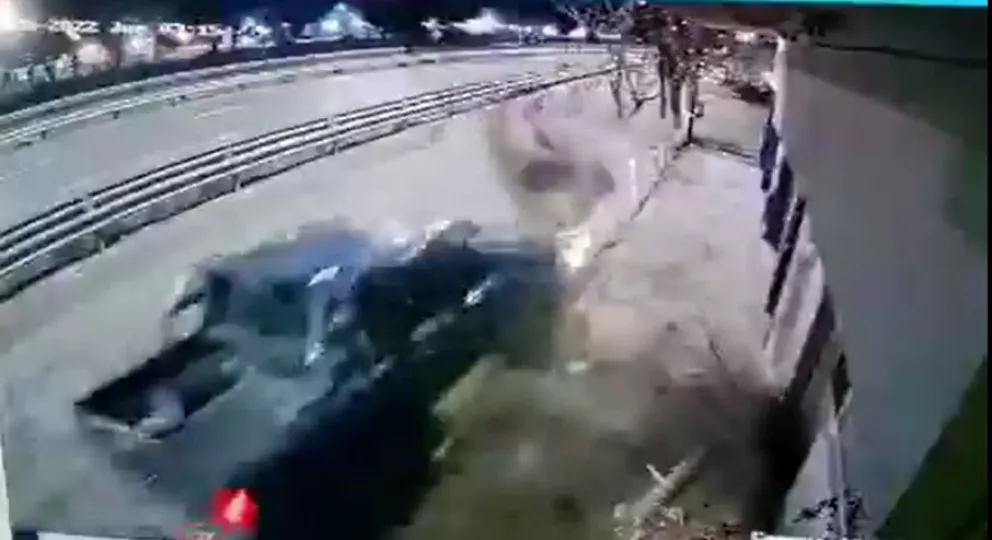 Madrugada complicada: conductor se subió a la vereda y arrancó dos árboles  de raíz