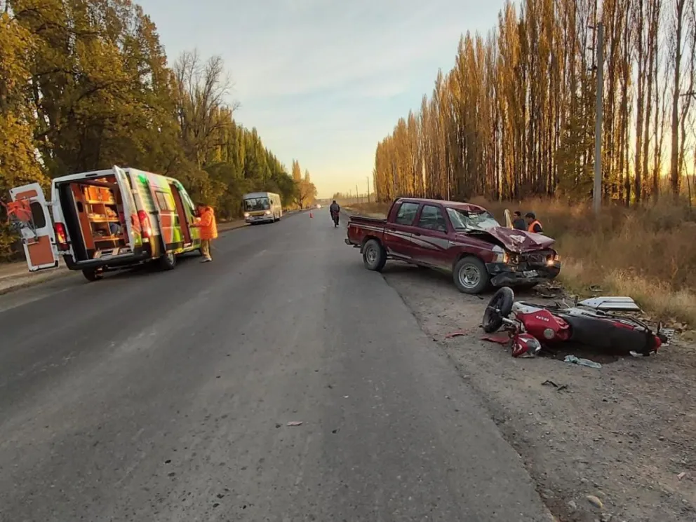 Choque en Ruta 6 y acceso a Mascardi